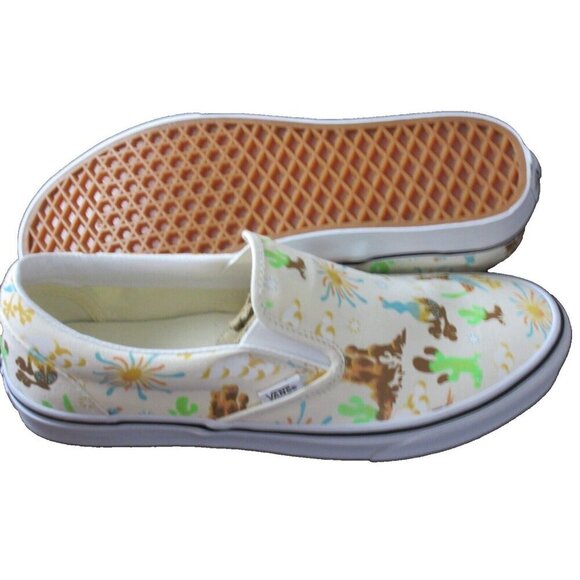 Vans Men\'s Classic Slip On Get Outdoors Marshmallow White Canvas Shoes Sizes NIB main image 4